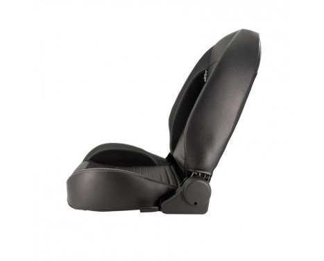 Sports seat 'Classic II' - Black Artificial leather + Suede + Gray stitching - Left side adjustable backrest, Image 3