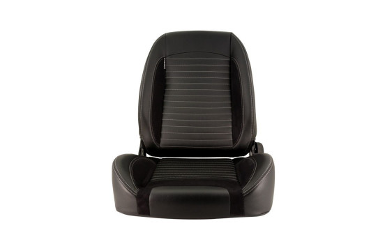 Sports seat 'Classic II' - Black artificial leather + suede + gray stitching - Left side adjustment, Image 2