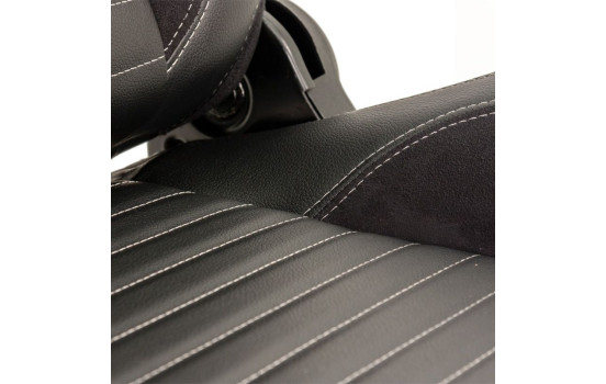 Sports seat 'Classic II' - Black artificial leather + suede + gray stitching - Left side adjustment, Image 7