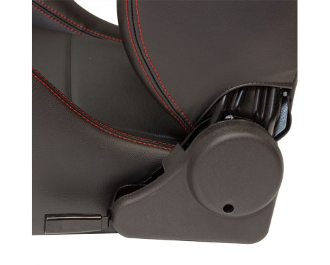 Sports seat 'Eco' - Black Artificial leather + Red stitching - Right side adjustable backrest, Image 5