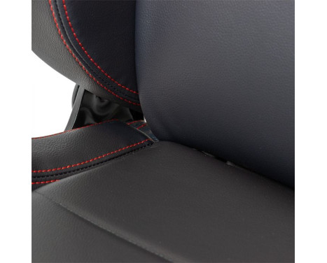 Sports seat 'Eco' - Black Artificial leather + Red stitching - Right side adjustable backrest, Image 6