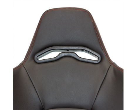 Sports seat 'Eco' - Black Artificial leather + Red stitching - Right side adjustable backrest, Image 7