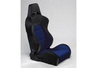 Sports seat 'Eco' - Black/Blue Artificial leather - adjustable backrest - incl. slides
