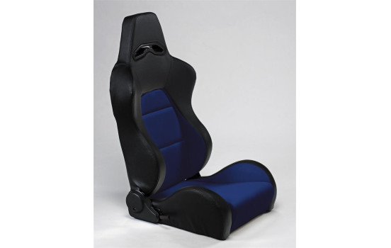 Sports seat 'Eco' - Black/Blue Artificial leather - adjustable backrest - incl. slides