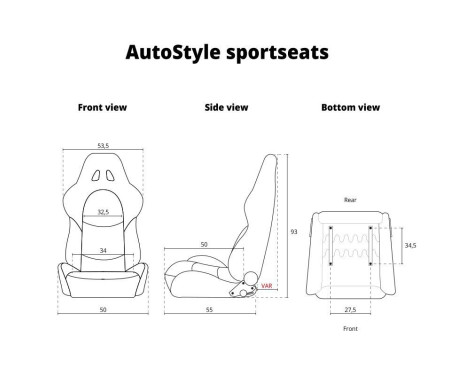 Sports seat 'Eco' - Black - Left side adjustable backrest - incl, Image 10