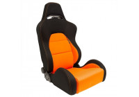 Sports seat 'Eco' - Black/Orange - Double-sided adjustable backrest - incl. slides