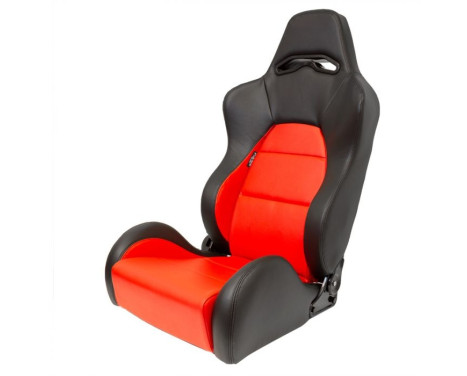 Sports seat 'Eco' - Black/Red Artificial leather - Right side adjustable backrest, Image 2