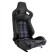 Sports seat 'GT' - Black Artificial leather + Fabric in Gray diamond pattern + Gray stitching - Versatile on bot