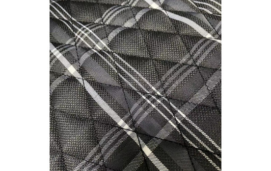 Sports seat 'GT' - Black leatherette + fabric in gray diamond pattern + gray stitching - Double-sided, Image 9