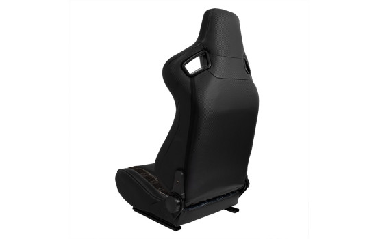Sports seat 'GT' - Black leatherette + fabric in gray diamond pattern + gray stitching - Double-sided, Image 2