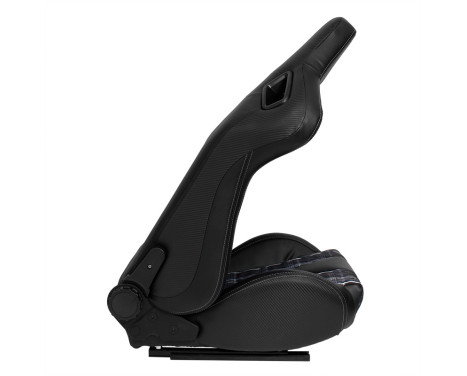 Sports seat 'GT' - Black leatherette + fabric in gray diamond pattern + gray stitching - Double-sided, Image 4