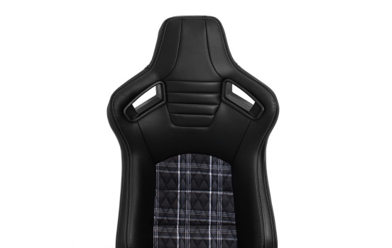 Sports seat 'GT' - Black leatherette + fabric in gray diamond pattern + gray stitching - Double-sided, Image 6
