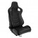 Sports seat 'JW' - Black Artificial leather + Silver stitching - Double-sided adjustable backrest