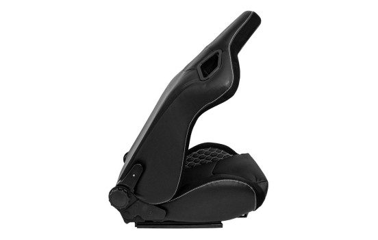 Sports seat 'JW' - Black Artificial leather + Silver stitching - Double-sided adjustable backrest, Image 6