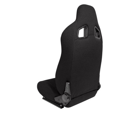 Sports seat 'MR' - Black artificial leather + Black Pine textile - Adjustable on both sides