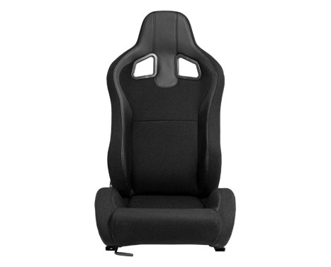 Sports seat 'MR' - Black artificial leather + Black Pine textile - Adjustable on both sides, Image 2