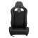 Sports seat 'MR' - Black artificial leather + Black Pine textile - Adjustable on both sides, Thumbnail 2
