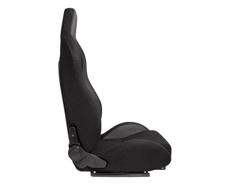 Sports seat 'MR' - Black artificial leather + Black Pine textile - Adjustable on both sides, Image 3