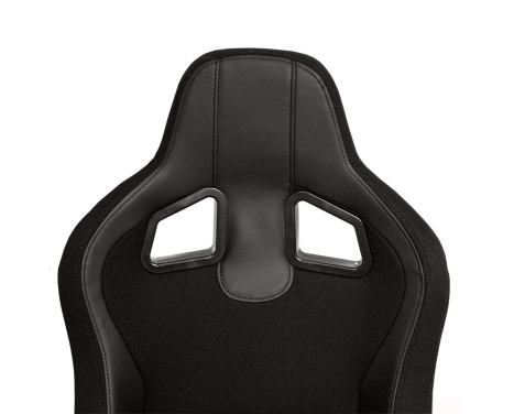 Sports seat 'MR' - Black artificial leather + Black Pine textile - Adjustable on both sides, Image 5