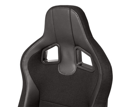 Sports seat 'MR' - Black artificial leather + Black Pine textile - Adjustable on both sides, Image 7