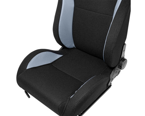 Sports seat 'MR' - Black artificial leather + Gray Pine textile - Adjustable on both sides, Image 7