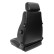 Sports seat 'Retro' - Black artificial leather + silver stitching - Double-sided adjustable backrest, Thumbnail 3