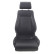 Sports seat 'Retro II' - Black Artificial Leather + Silver stitching - Double-sided adjustable backrest -, Thumbnail 2