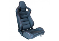 Sports seat 'RK' - Black Artificial leather + Red stitching - Double-sided adjustable backrest