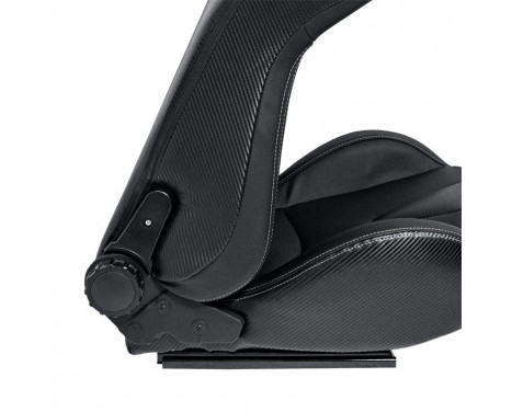 Sports seat 'RK' - Black Artificial leather + Silver stitching - Double-sided adjustable backrest, Image 5