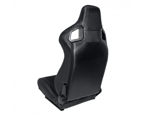 Sports seat 'RK' - Black Artificial leather + Silver stitching - Double-sided adjustable backrest, Image 2
