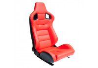 Sports seat 'RK' - Red Artificial leather - Double-sided adjustable backrest