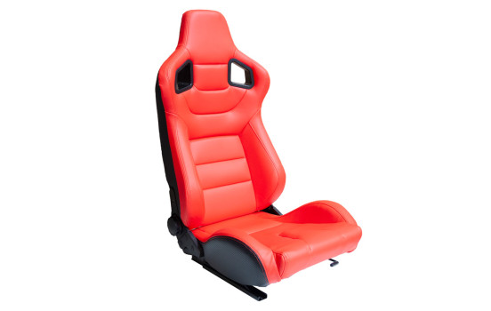 Sports seat 'RK' - Red Artificial leather - Double-sided adjustable backrest