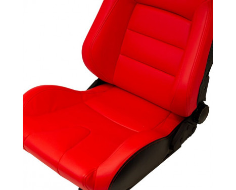 Sports seat 'RK' - Red Artificial leather - Double-sided adjustable backrest, Image 7