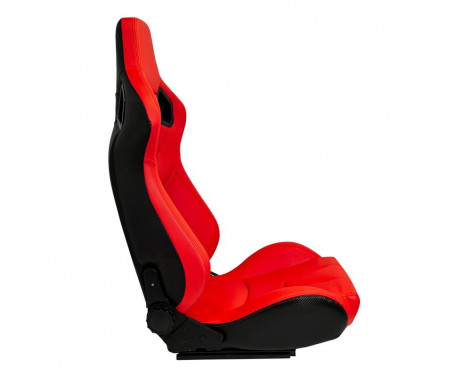 Sports seat 'RK' - Red Artificial leather - Double-sided adjustable backrest, Image 4