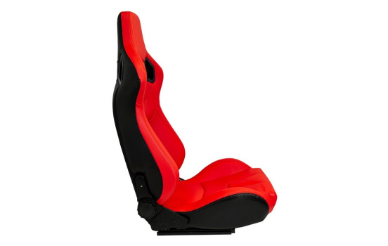 Sports seat 'RK' - Red Artificial leather - Double-sided adjustable backrest, Image 4