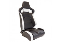 Sports seat 'RS6-II' Matt black/White Artificial leather Adjustable on both sides