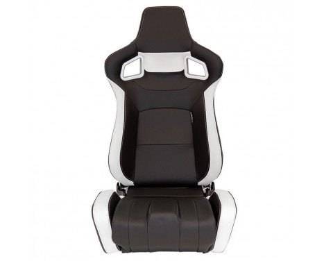 Sports seat 'RS6-II' Matt black/White Artificial leather Adjustable on both sides, Image 3
