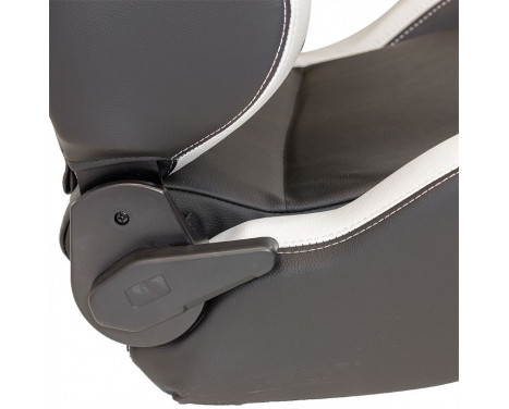 Sports seat 'RS6-II' Matt black/White Artificial leather Adjustable on both sides, Image 5