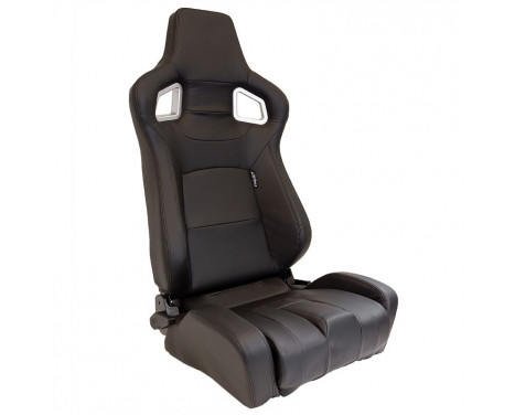 Sports seat 'RS6-II' - Matte black Artificial leather - Double-sided adjustable backrest