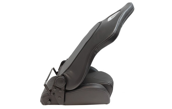 Sports seat 'TN' - Black artificial leather + silver stitching - Double-sided adjustable, Image 4