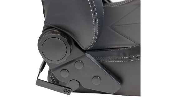 Sports seat 'TN' - Black artificial leather + silver stitching - Double-sided adjustable, Image 5