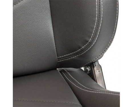 Sports seat 'TN' - Black artificial leather + silver stitching - Double-sided adjustable, Image 6