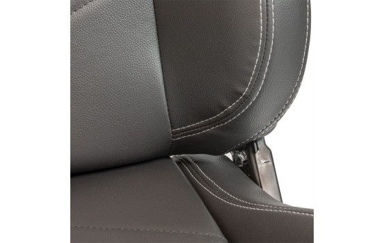 Sports seat 'TN' - Black artificial leather + silver stitching - Double-sided adjustable, Image 6