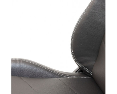 Sports seat 'TN' - Black artificial leather + silver stitching - Double-sided adjustable, Image 7