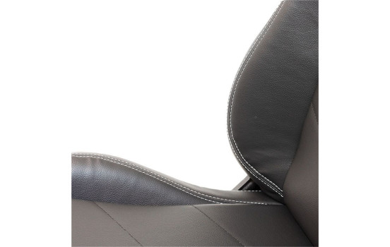 Sports seat 'TN' - Black artificial leather + silver stitching - Double-sided adjustable, Image 7