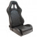 Sports seat 'TN' - Black artificial leather + silver stitching - Double-sided adjustable