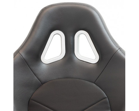 Sports seat 'TN' - Black artificial leather + silver stitching - Double-sided adjustable, Image 8