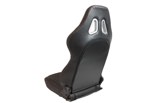Sports seat 'TN' - Black leatherette + red stitching - Double-sided adjustable backrest -, Image 2