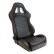 Sports seat 'TN' - Black leatherette + red stitching - Double-sided adjustable backrest -