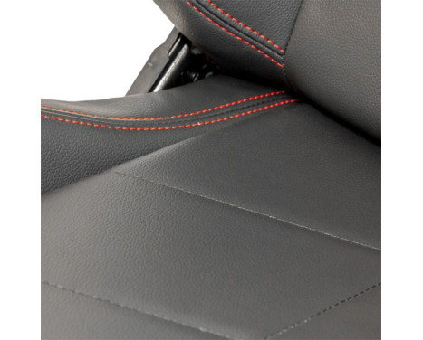 Sports seat 'TN' - Black leatherette + red stitching - Double-sided adjustable backrest -, Image 5